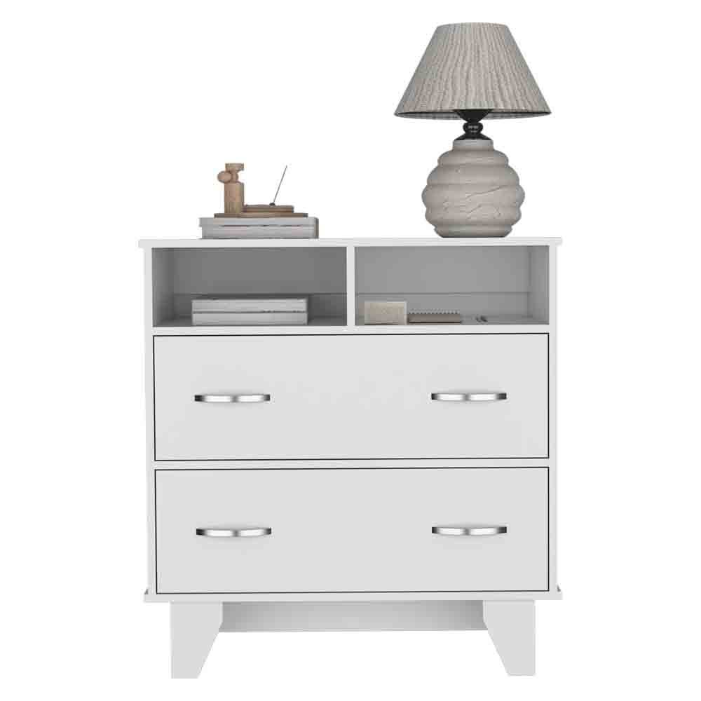 Leoglint Drawer Chest Double Drawer Dresser Arabi, Bedroom, White