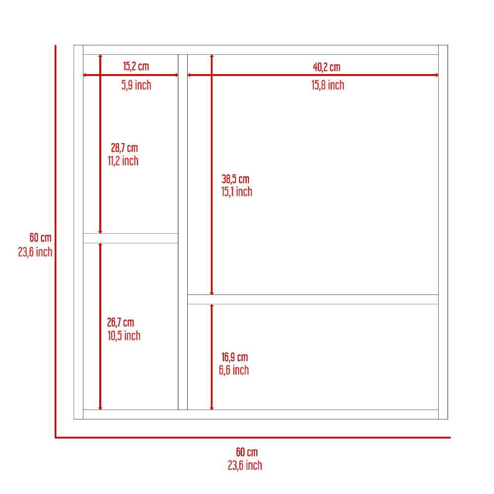 Leoglint Medicine 23H" Double Door Cabinet,Four Interior Shelves, White