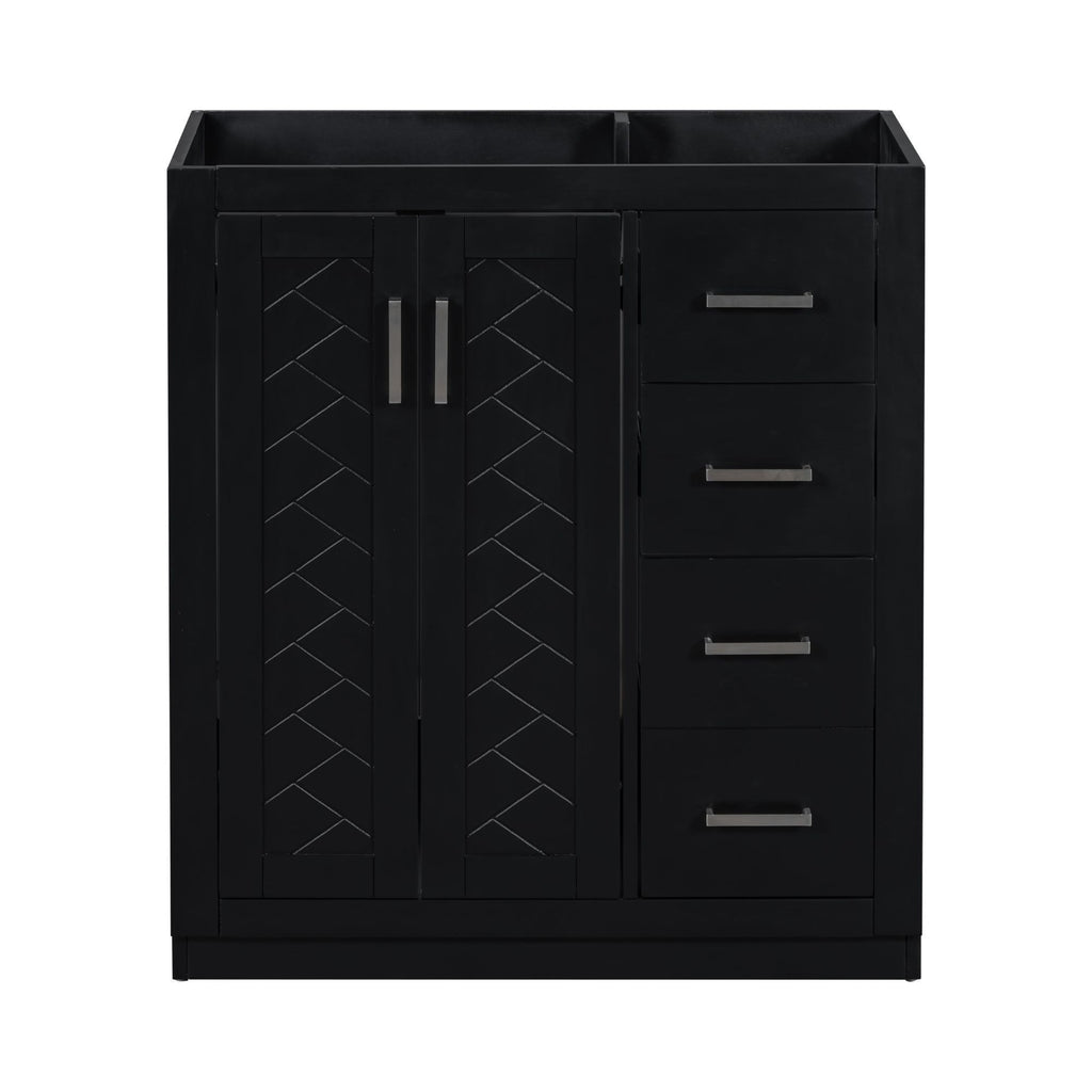 Leoglint 30'' Bathroom Vanity without Sink,Solid Wood Frame Bathroom Storage Cabinet Only, Freestanding Vanity Set with 3 Drawers& Soft Closing Doors