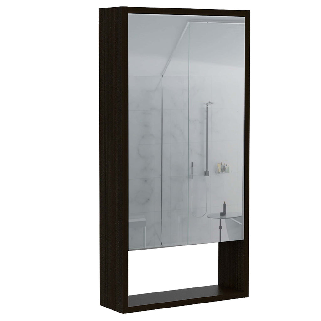 Leoglint Modesto Medicine Cabinet, One Open Shelf, Mirrored Cabinet With Two Interior Shelves