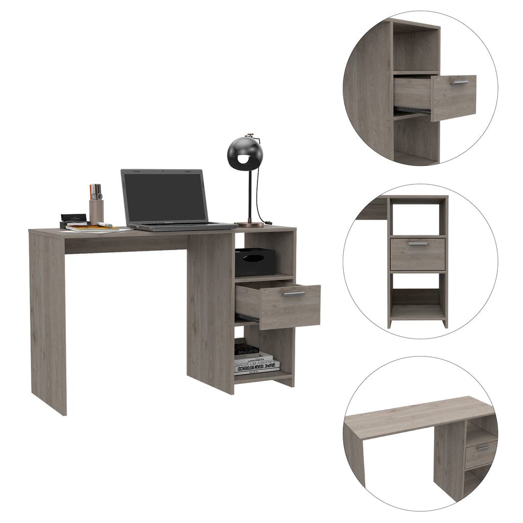 Leoglint Arlington Computer Office Desk with 2-Open Storage Shelves and Drawer with Handle