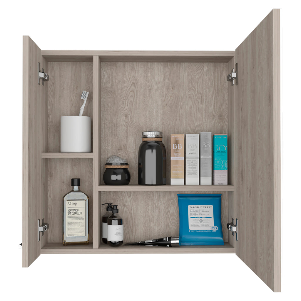 Leoglint Medicine 23H" Double Door Cabinet,Four Interior Shelves, Light Gray