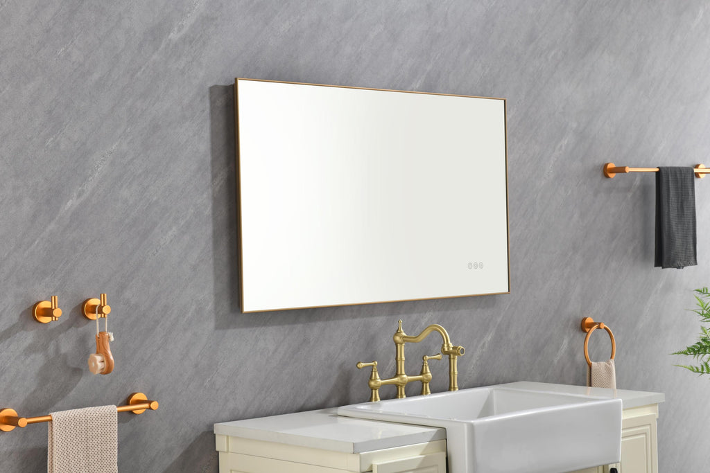 Leoglint 42x 24Inch LED Mirror Bathroom Vanity Mirror with Back Light, Wall Mount Anti-Fog Memory Large Adjustable Vanity Mirror