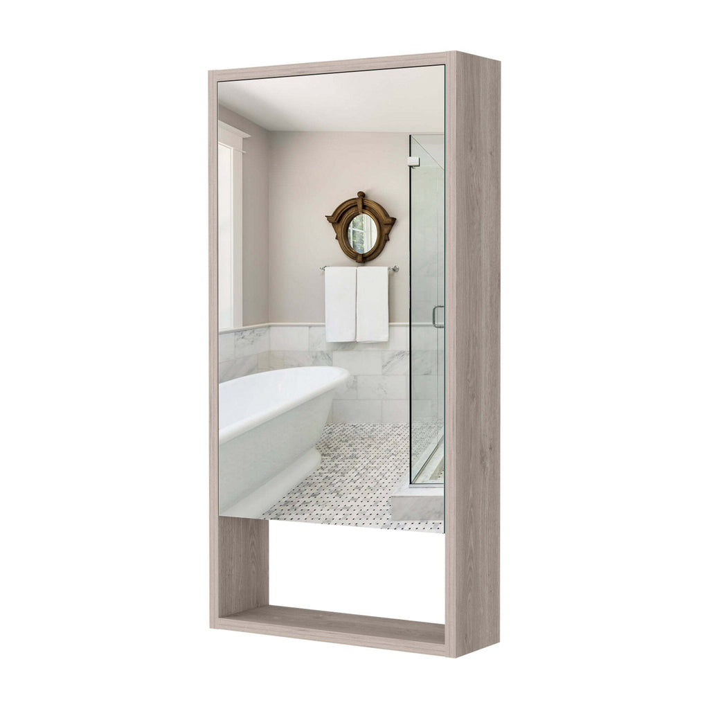 Leoglint Modesto Medicine Cabinet, One Open Shelf, Mirrored Cabinet With Two Interior Shelves