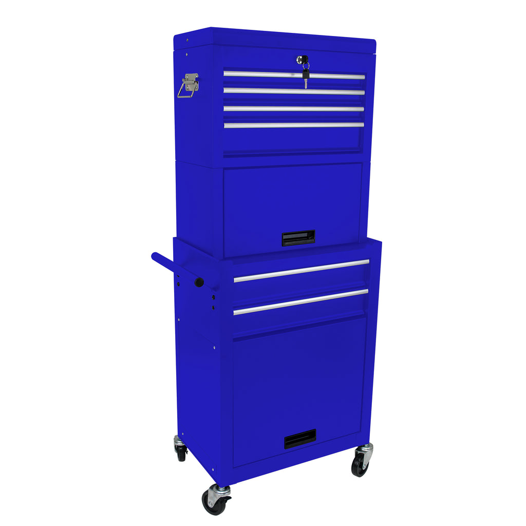 Leoglint High Capacity Rolling Tool Chest with Wheels and Drawers, 6-Drawer Tool Storage Cabinet--BLUE