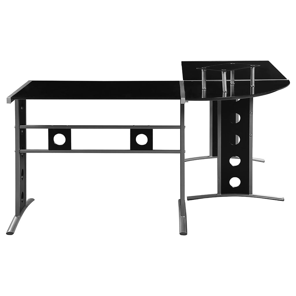 Leoglint Black and Silver 3-Piece Office Desk Set