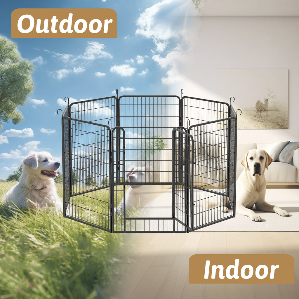 Leoglint 8 Panels Heavy Duty Metal Playpen with door,39.37"H Dog Fence Pet Exercise Pen for Outdoor, Indoor