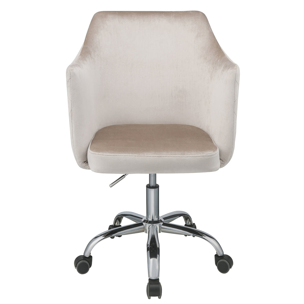 Leoglint Champagne and Chrome Swivel Office Chair