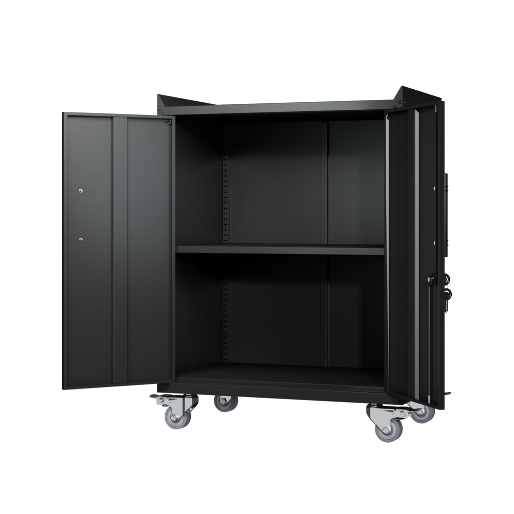 Leoglint 2 Door Tool Cabinets for Garage, Lockable Garage Storage Cabinet, Locking Metal Storage Cabinet with Wheels, Rolling Tool Chest, Assembly Required H34*W30.3*D18