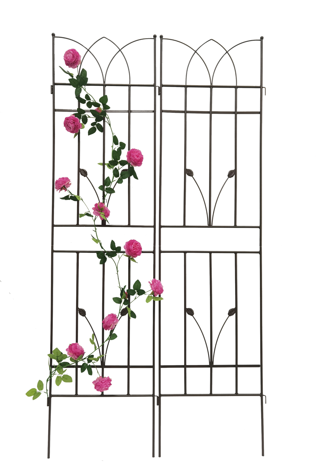 Leoglint 2 Pack Metal Garden Trellis 71" x 17.7" Rustproof Trellis for Climbing Plants Outdoor Flower Support Brown