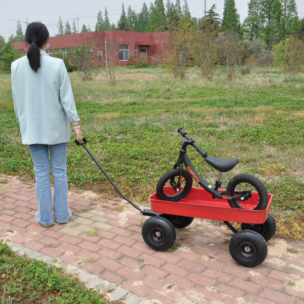 Leoglint Garden cart Outdoor Wagon All Terrain Pulling  Air Tires Children Kid Garden