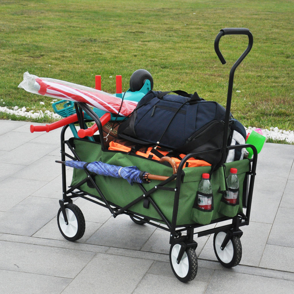 Leoglint Garden cart Folding Wagon Garden Shopping Beach Cart (Green)