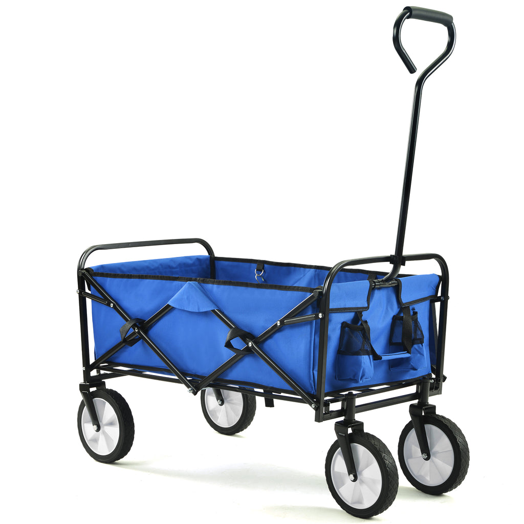 Leoglint Garden cart Folding Wagon Garden Shopping Beach Cart (Blue)