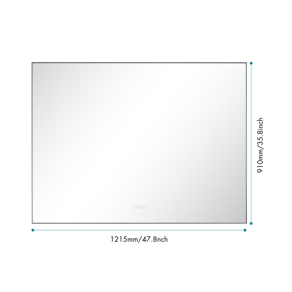 Leoglint 48x 36Inch LED Mirror Bathroom Vanity Mirror with Back Light, Wall Mount Anti-Fog Memory Large Adjustable Vanity Mirror