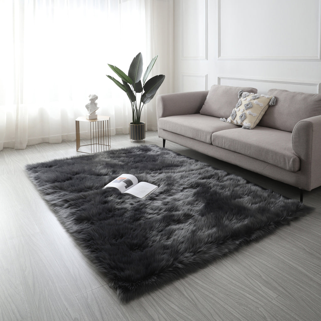 Leoglint "Cozy Collection" Ultra Soft Fluffy Faux Fur Sheepskin Area Rug