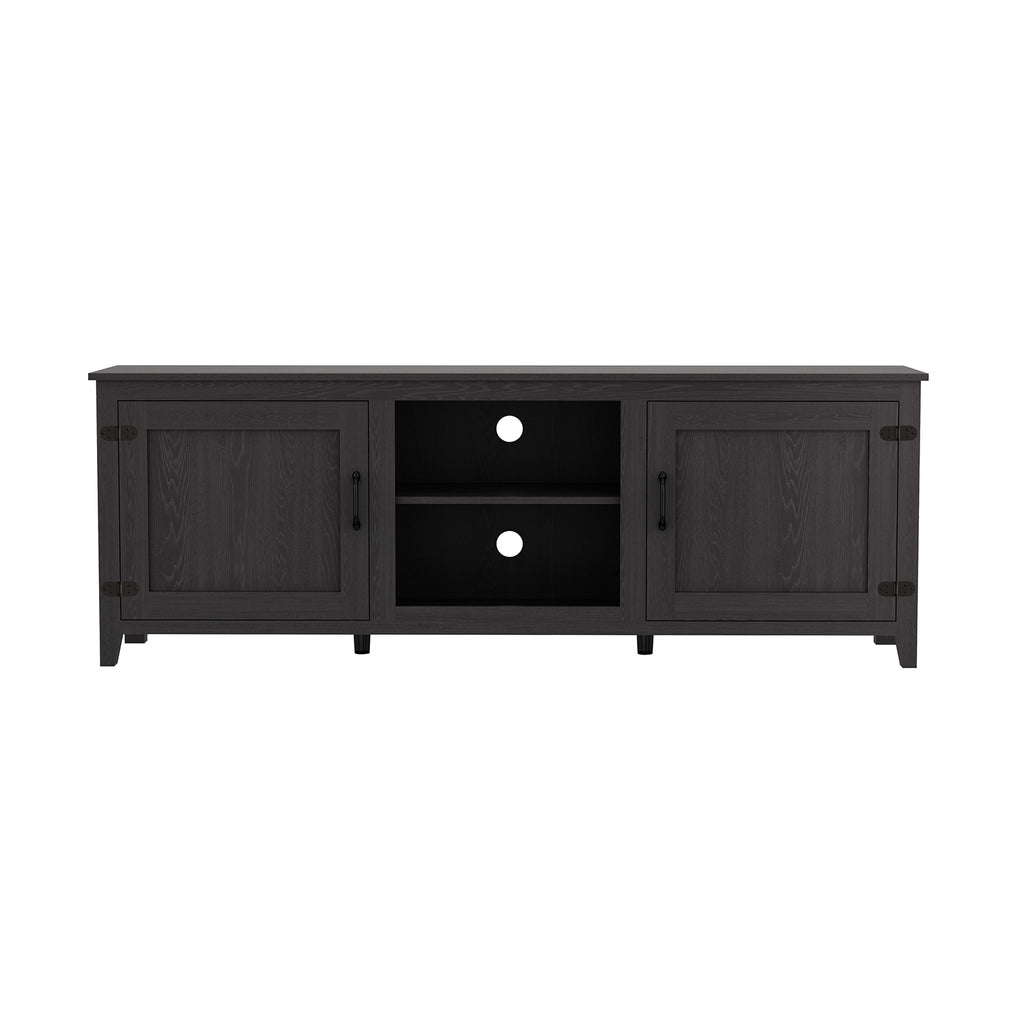 Leoglint TV Stand Storage Media Console Entertainment Center,Tradition Black,with doors