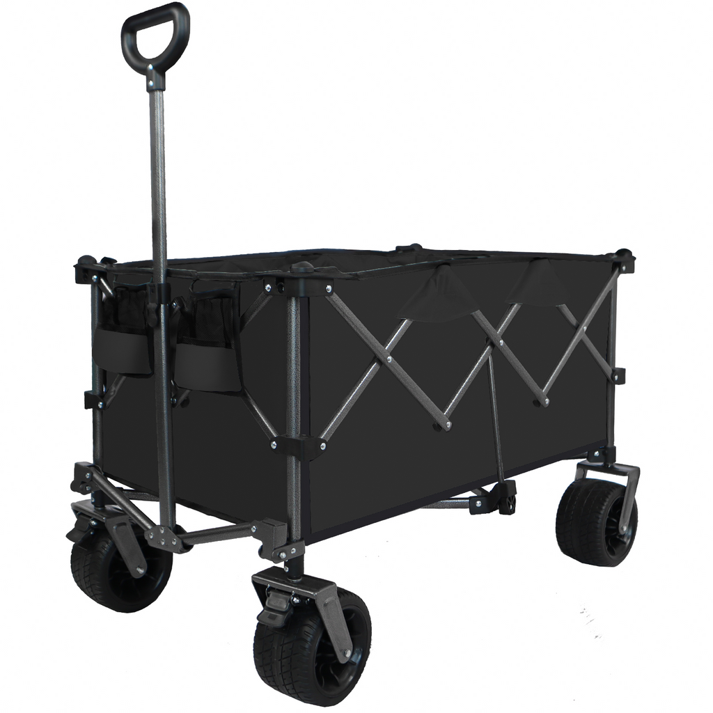 Leoglint Garden cart Collapsible Folding Wagon, Push Pull Foldable Beach Wagon Cart