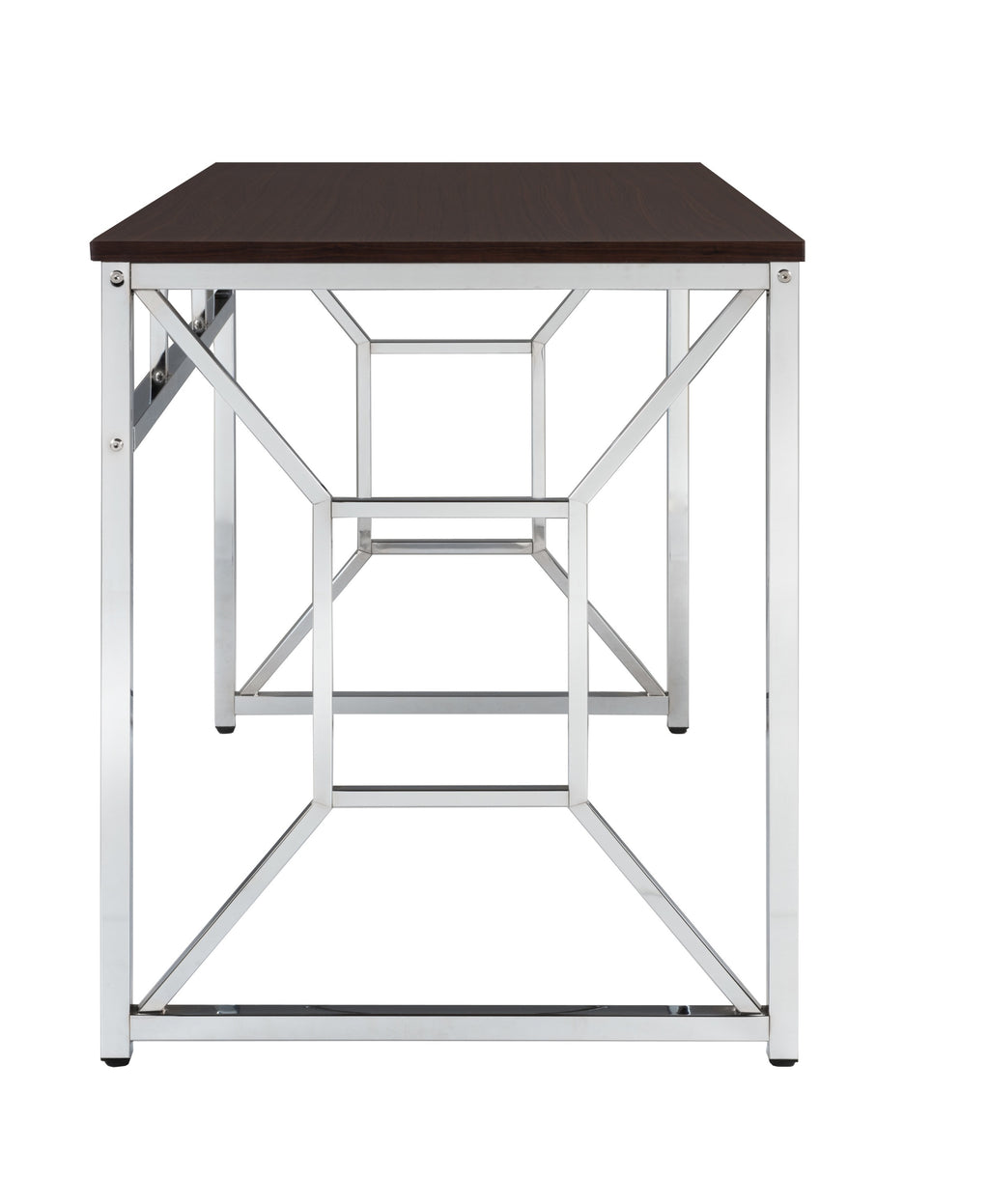 Leoglint Martha Workspace Office Desk MDF/Chrome In Brown