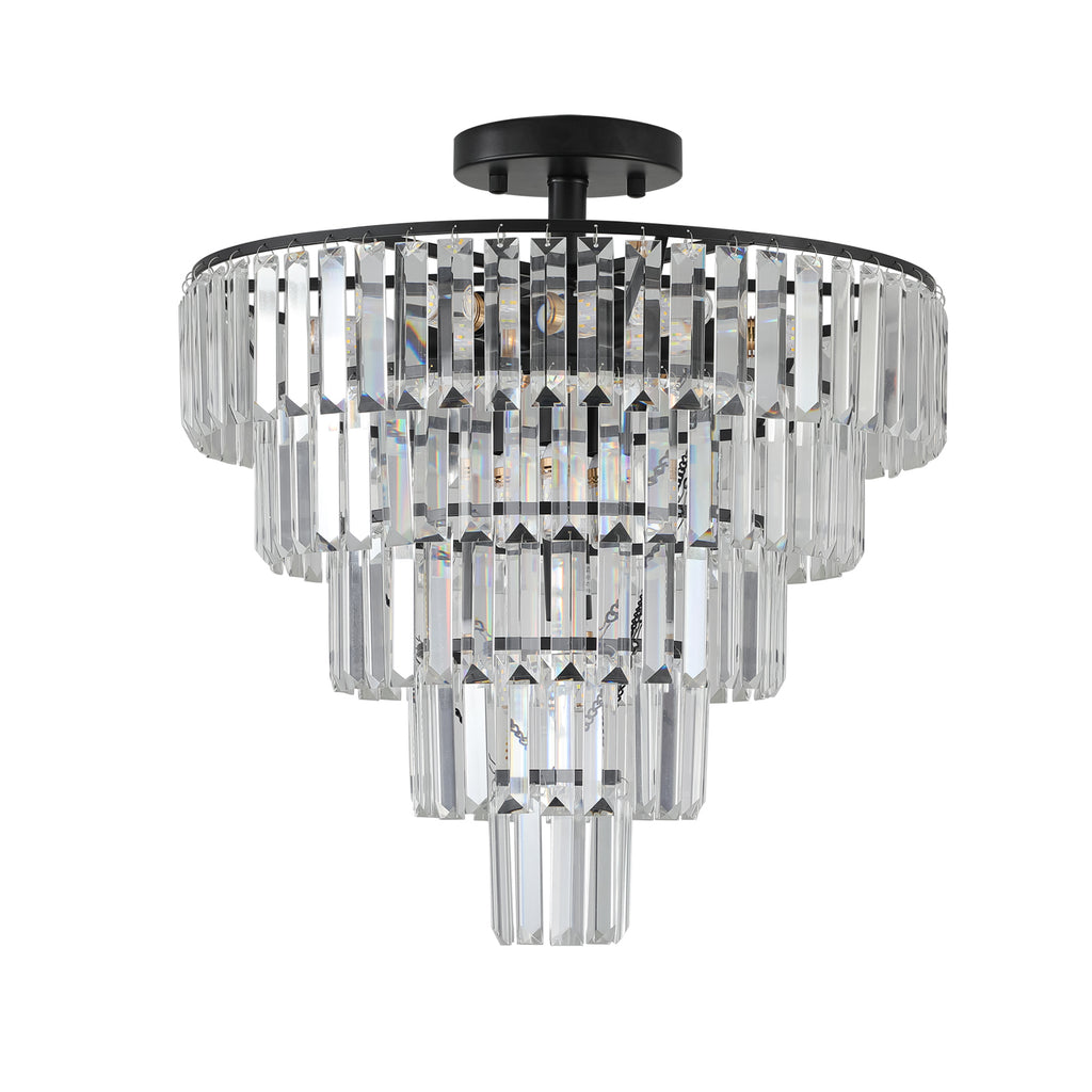 Leoglint Pendant Black large crystal chandelier, modern style chandelier, dining room, living room, bedroom