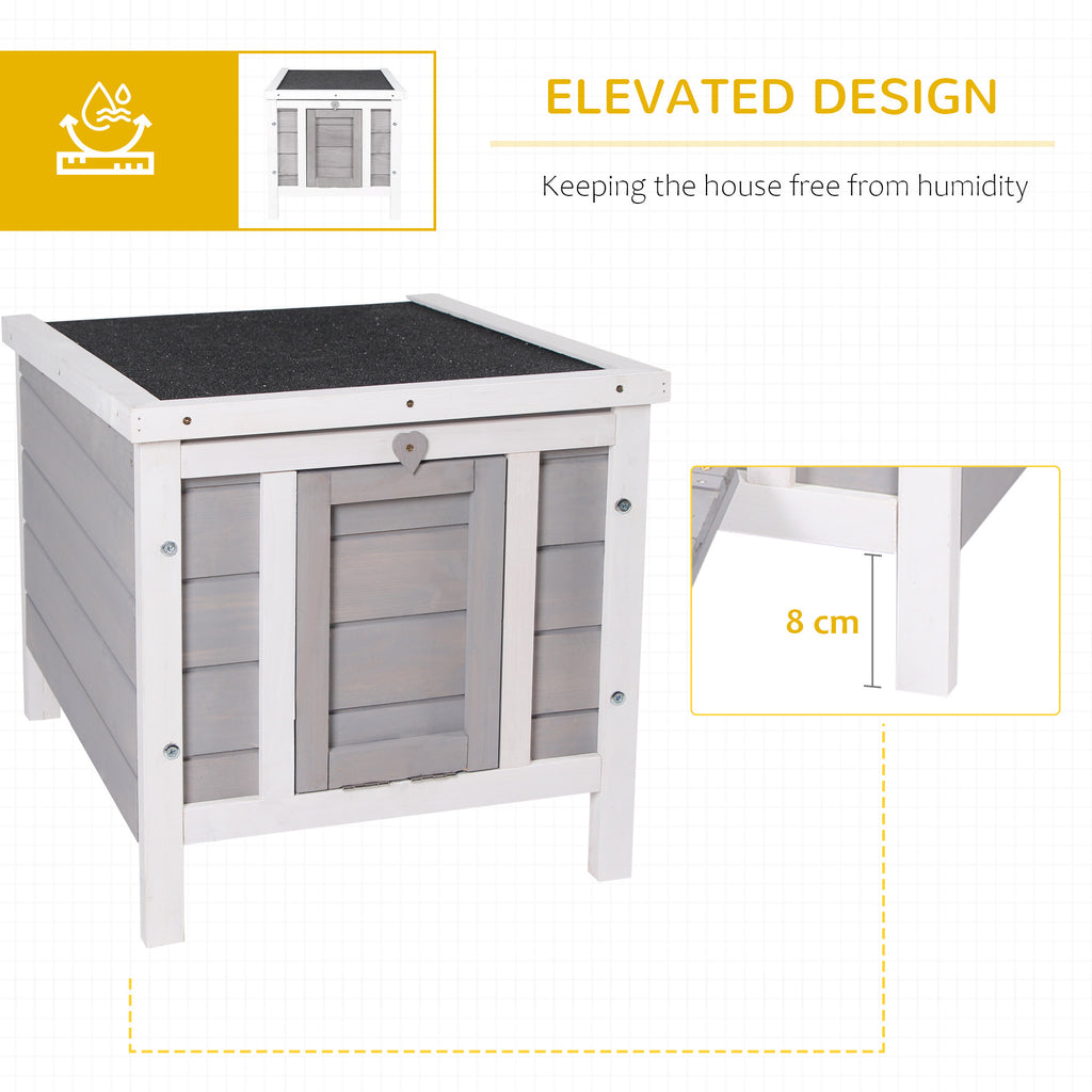 Leoglint Small Wooden Rabbit Hutch, Bunny/Guinea Pig Cage, with Openable & Waterproof Roof, Gray