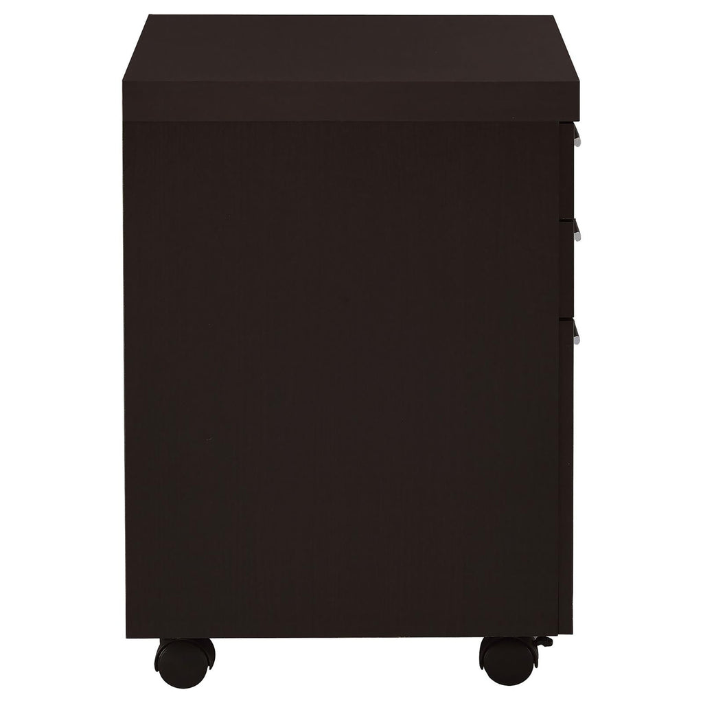 Leoglint Cappuccino 3-Drawer File Cabinet