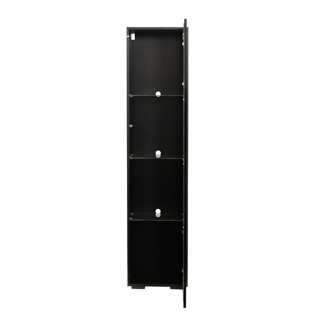 Leoglint Sideboard Black side cabinet with aluminum strip lamp,With large storage space