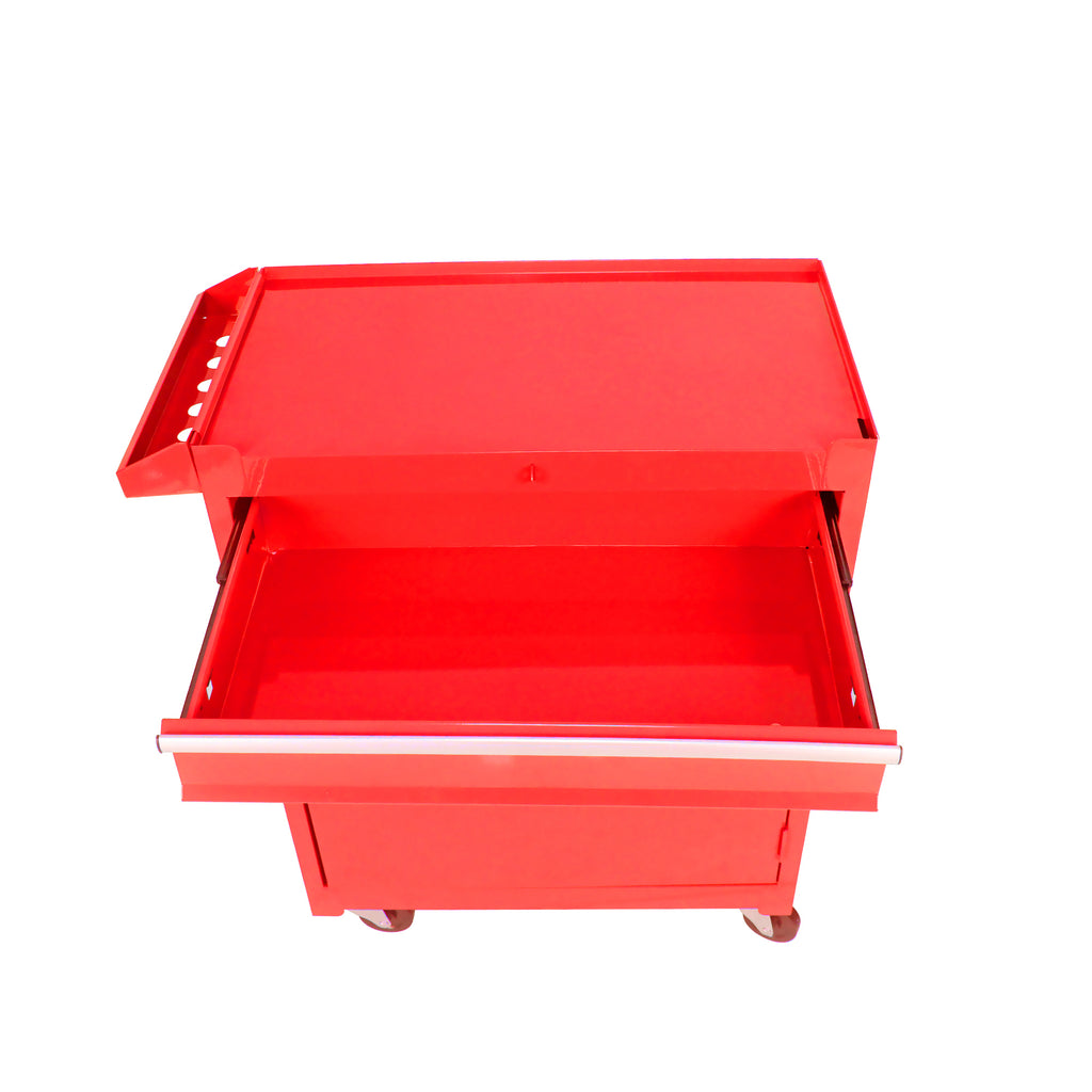 Leoglint Detachable 5 Drawer Tool Chest with Bottom Cabinet and One Adjustable Shelf--Red