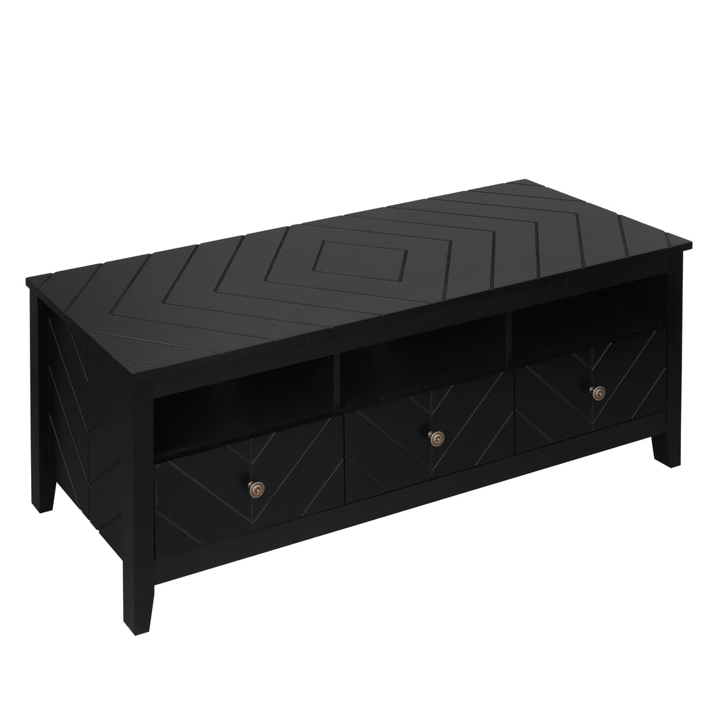 Leoglint 3 drawer TV stand,mid-Century Modern Style,Entertainment Center with Storage, Media Console for Living Room