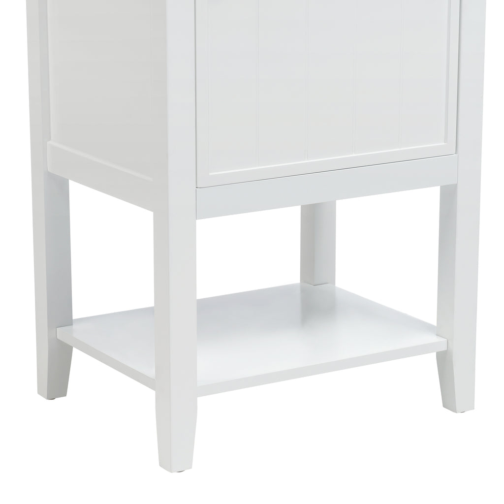 Leoglint 20" Bathroom Vanity with Sink, Bathroom Cabinet with Soft Closing Door, Storage Rack and Open Shelf, White