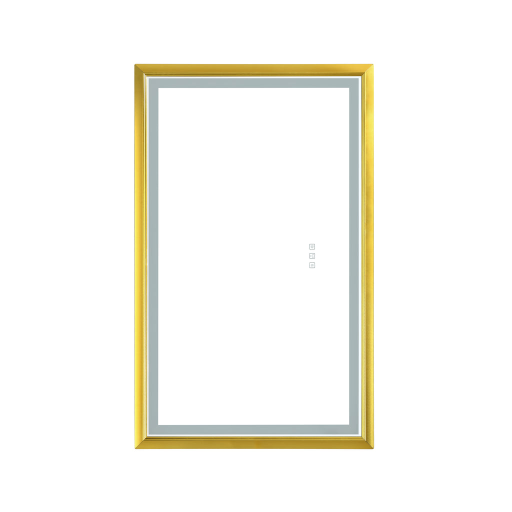 Leoglint 42 in. W x24 in. H Oversized Rectangular Framed LED Mirror Anti-Fog Dimmable Wall Mount Bathroom Vanity Mirror