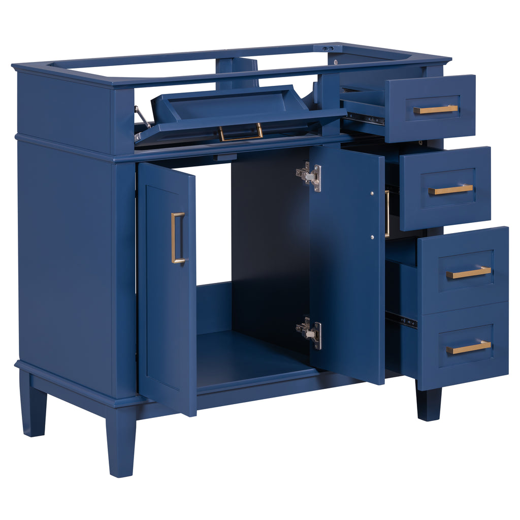 Leoglint [Cabinet Only] 36" Blue Modern Bathroom Vanity(Sink not included)