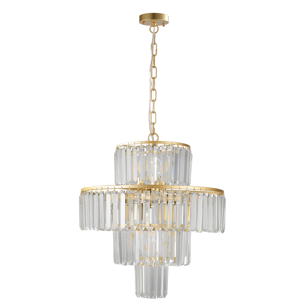 Leoglint Pendant Crystal Chandelier Modern Chandeliers Lights Fixture Hanging Pendant Light Fixture for Dining Room Bedroom Living Room Dia 19.7 Inch