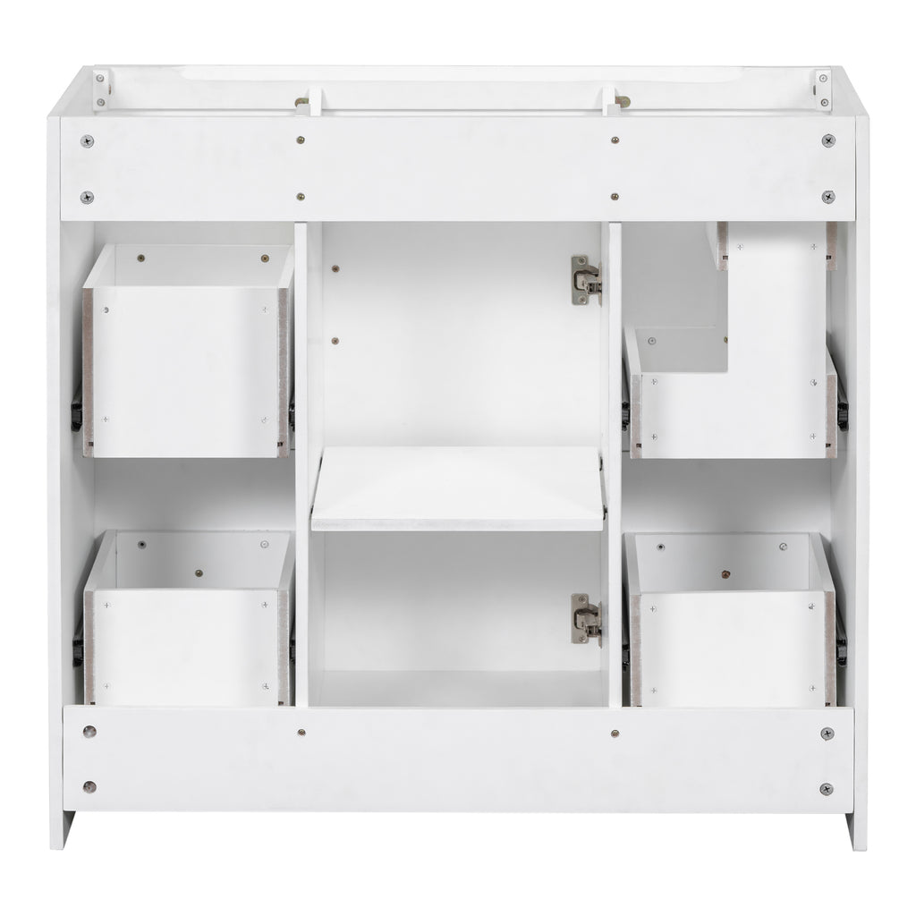 Leoglint [Cabinet Only] 36" White Bathroom Vanity(Sink not included)