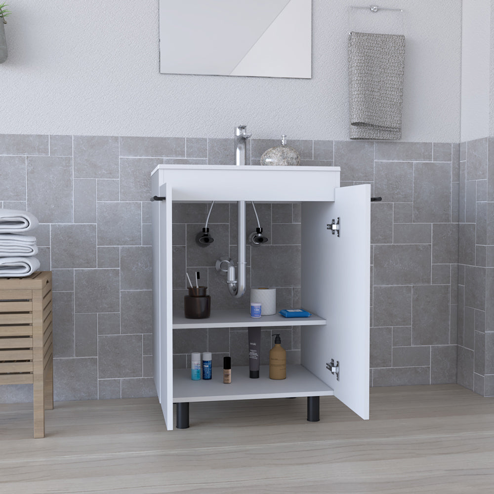 Leoglint Floor Cabinet Oxnard, Bathroom Vanity, White