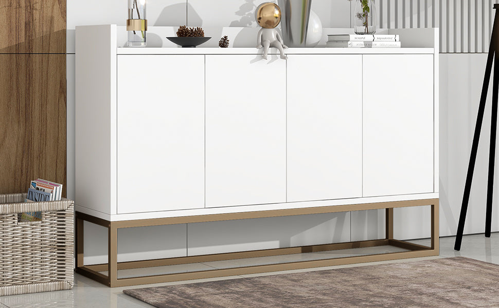 Leoglint TREXM Modern Sideboard Elegant Buffet Cabinet with Large Storage Space for Dining Room, Entryway (White)