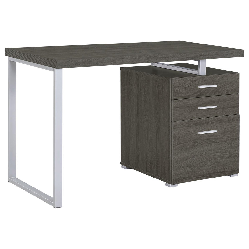 Leoglint Weathered Grey 3-drawer Reversible Office Desk