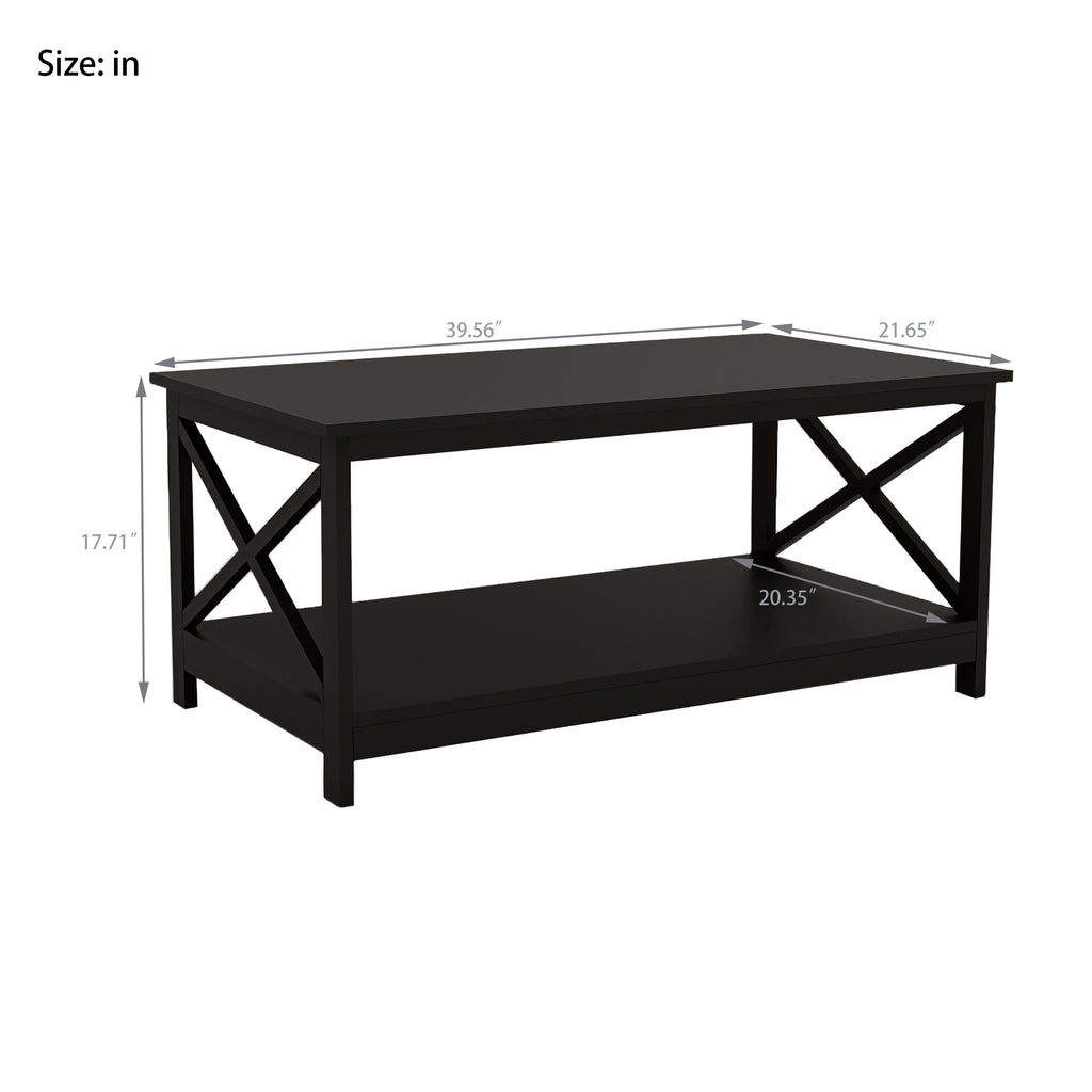 Leoglint Coffee Table Oxford End Table-Black Color