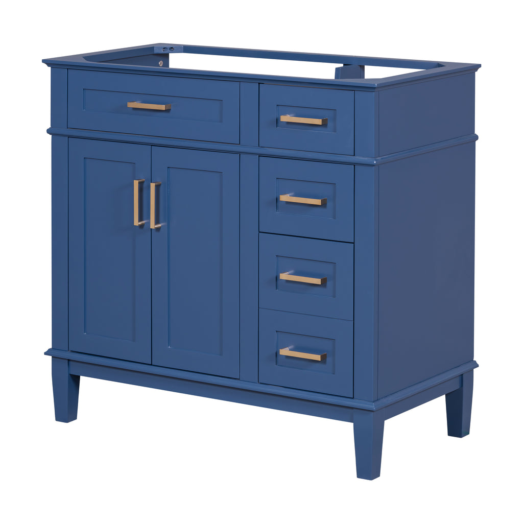 Leoglint [Cabinet Only] 36" Blue Modern Bathroom Vanity(Sink not included)