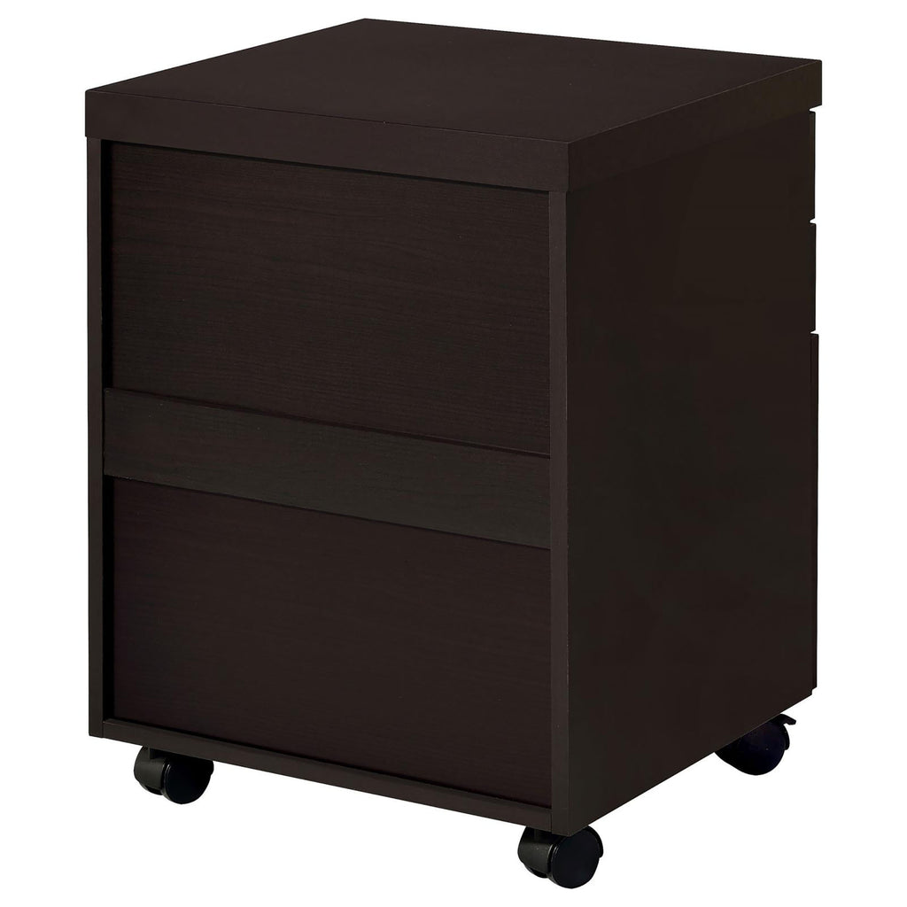 Leoglint Cappuccino 3-Drawer File Cabinet