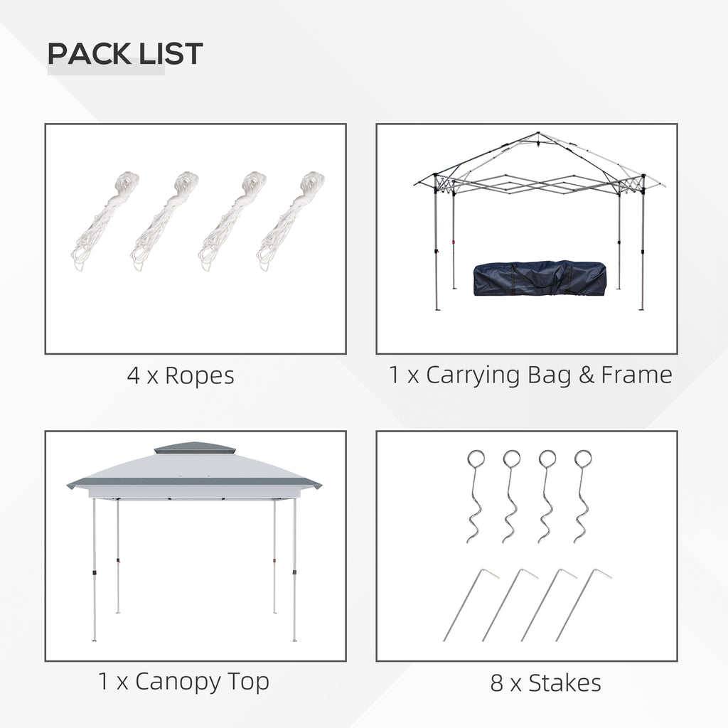 Leoglint Outdoor Umbrella 12' x 12' Pop Up Canopy Tent with Netting and Carry Bag, Instant Sun Shelter with 137 sq.ft Shade, Tents for Parties, Height Adjustable, for Outdoor, Garden, Patio, Gray