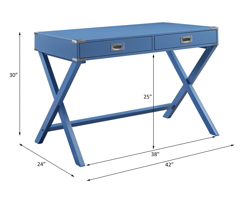 Leoglint ACME Amenia Writing Office Desk, Blue Finish 93000