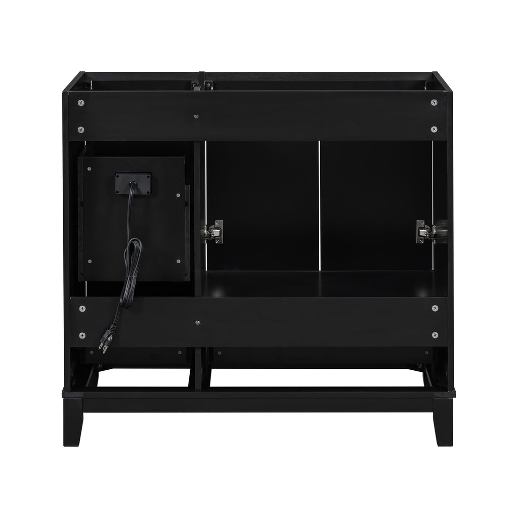 Leoglint [Cabinet Only] 36" Bathroom Vanity-Black (Sink not included)