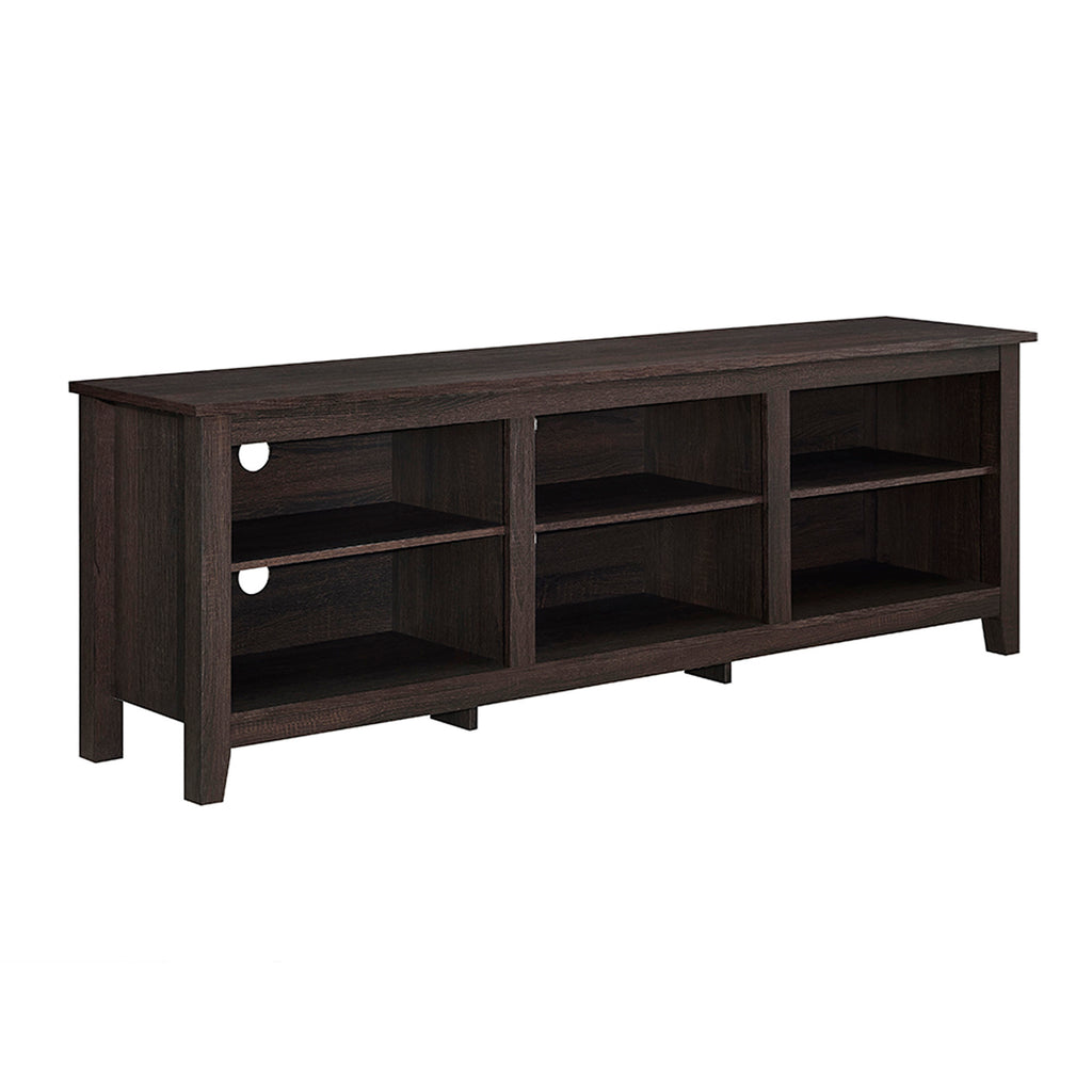 Leoglint Modern Transitional 3-Shelf Open Storage 70" TV Stand for 80" TVs - Espresso