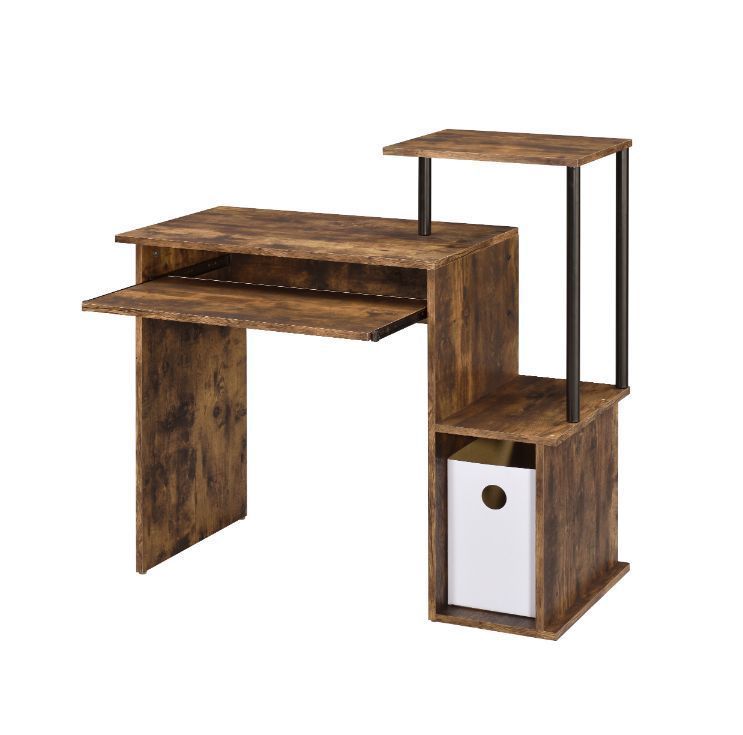 Leoglint ACME Lyphre Computer Office Desk, Weathered Oak & Black Finish 92760