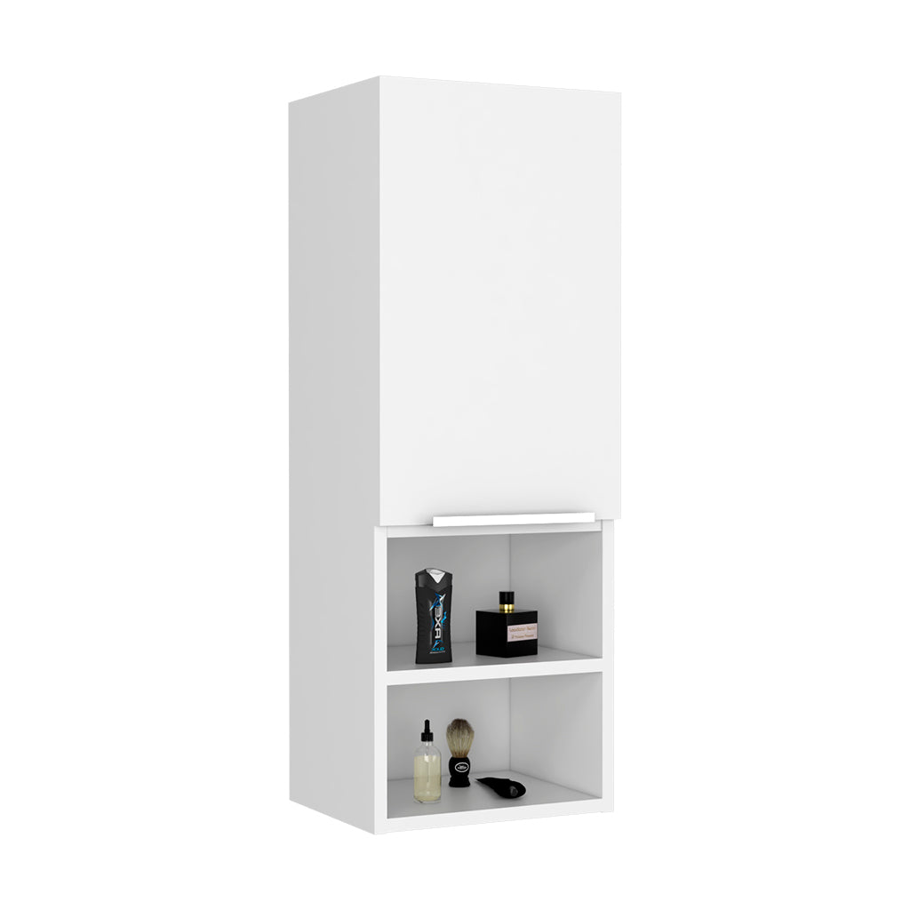 Leoglint Medicine 32H"Single Door Cabinet, Two Interior Shelves, Two External Shelves, White