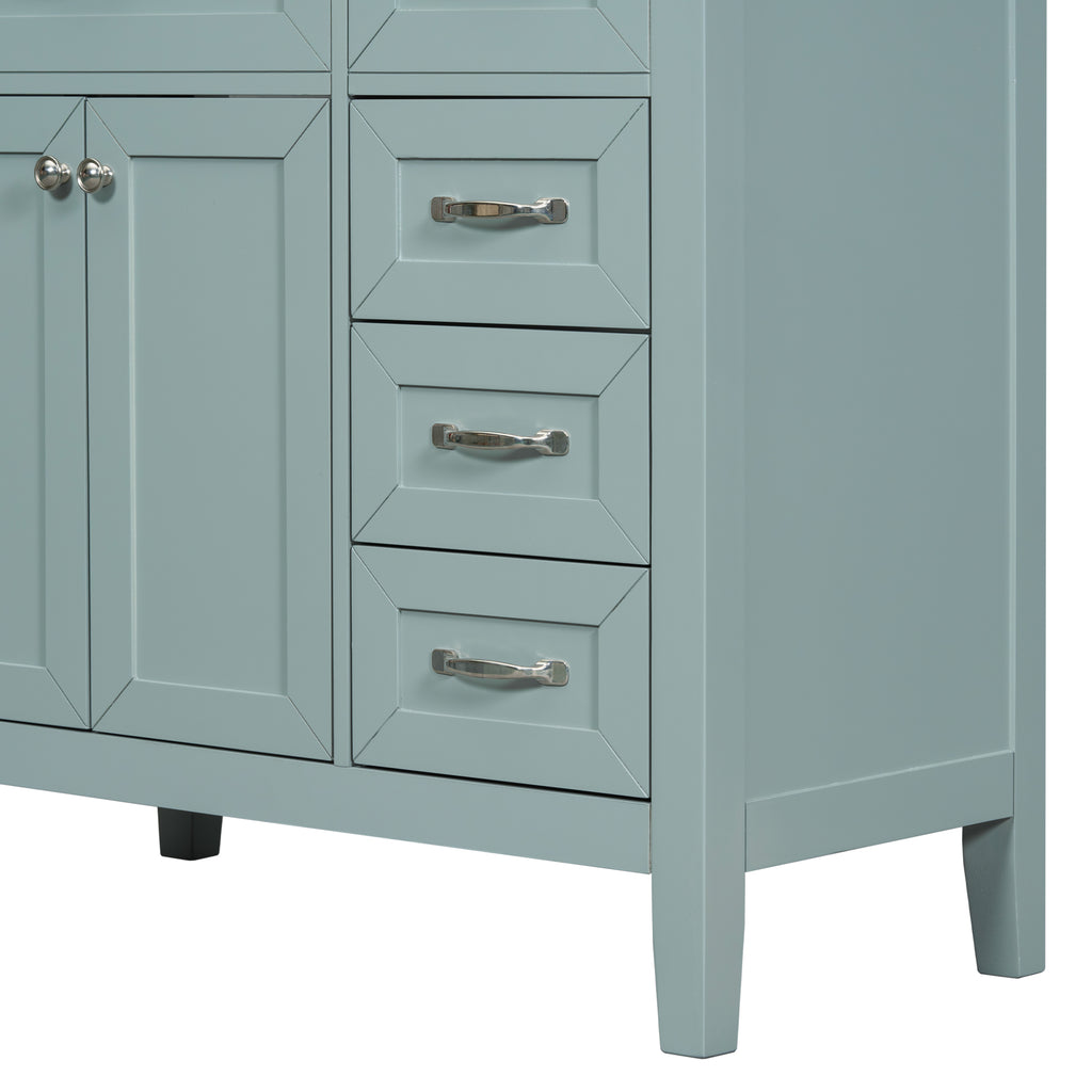 Leoglint 36" Bathroom Vanity without Sink, Cabinet Base Only, Bathroom Cabinet with Drawers, Solid Frame and MDF Board, Green