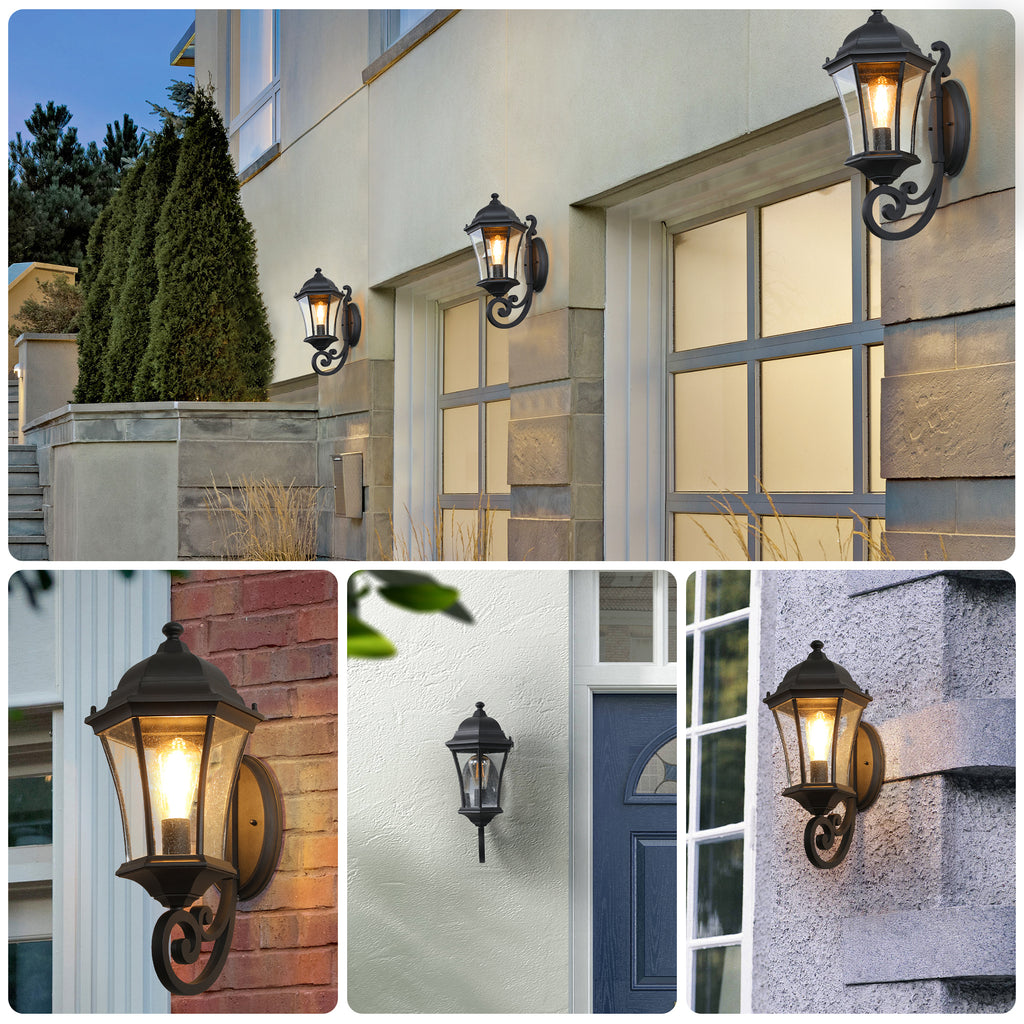 Leoglint Pendant Outdoor Waterproof Glass Retro Wall Lamp Chandelier with light sense