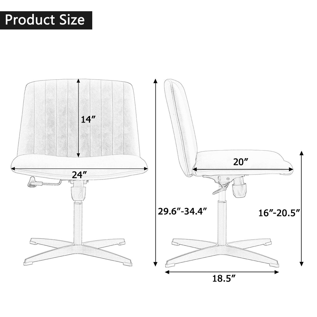 Leoglint Black High Grade Pu Material. Home Computer Chair Office Chair Adjustable 360 ° Swivel Cushion Chair With Black Foot Swivel Chair Makeup Chair Study Desk Chair. No WheelsW115167391