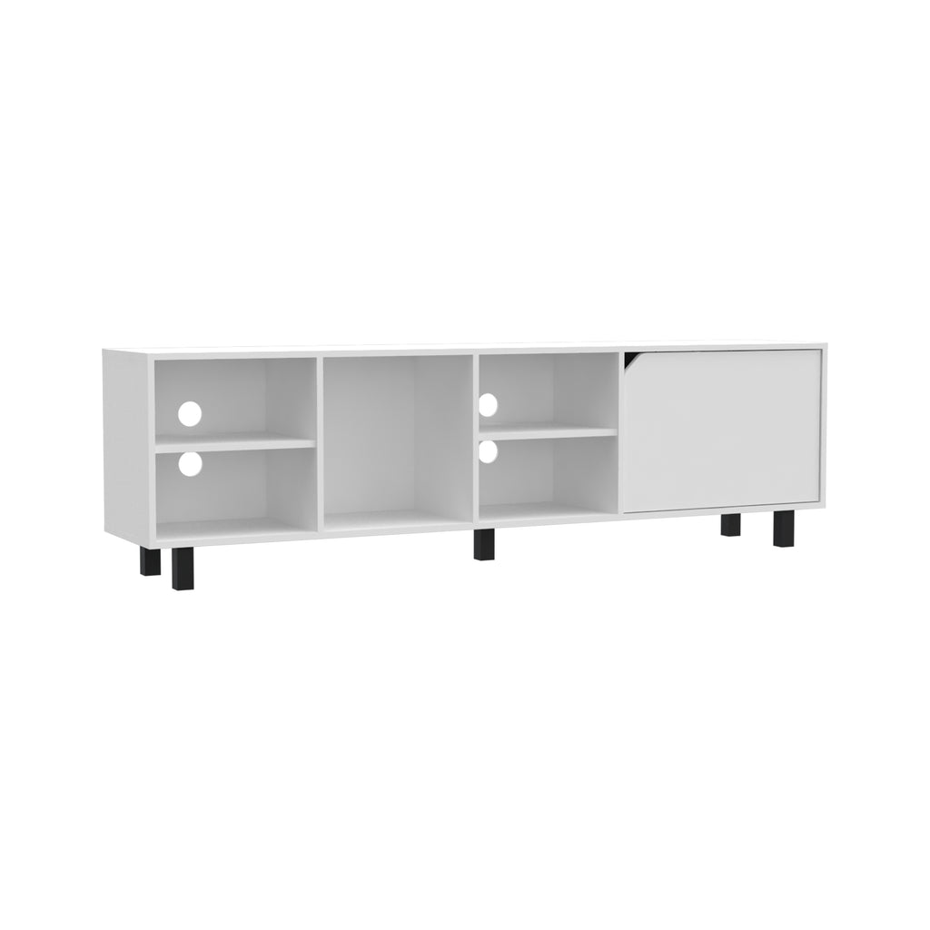 Leoglint TV Stand for TV´s up 70" Estocolmo, Four Open Shelves, White Finish