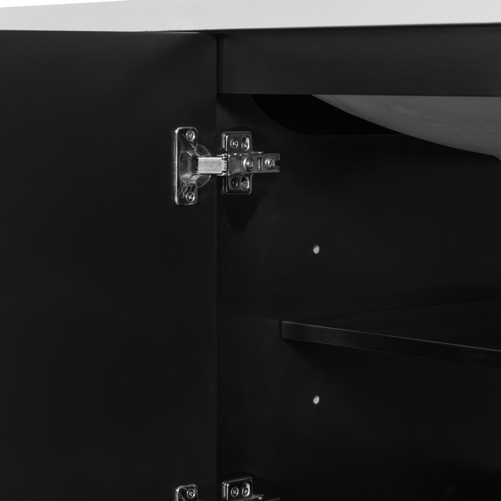 Leoglint 36" Bathroom Vanity without Sink, Cabinet Base Only, One Cabinet and three Drawers, Black